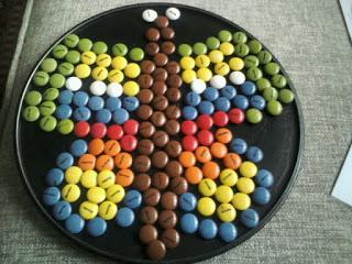 TARTA CUMPLEAÑOS INFANTIL CON LACASITOS: PEZ, MARIPOSA, BUHO