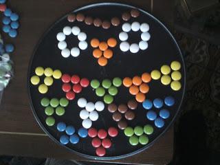 TARTA CUMPLEAÑOS INFANTIL CON LACASITOS: PEZ, MARIPOSA, BUHO