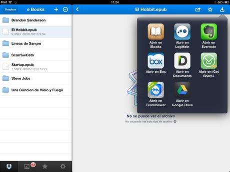 Dropbox - Abrir con