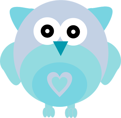 diseño gráfico búho azul con fondo transparente