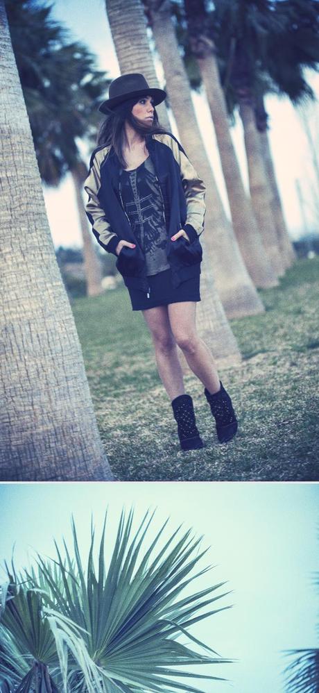 between palm trees between palm trees