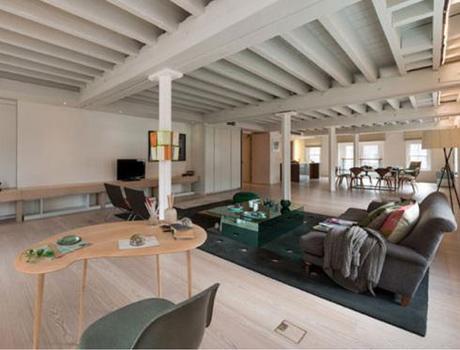 Detalles en verde agua Loft en tonos neutros