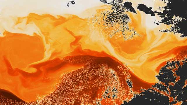 Corriente del Golfo en infrarrojo por el satélite Suomi NPP