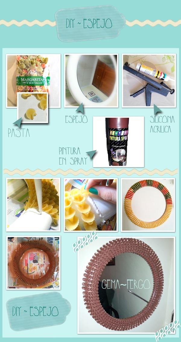 DIY: Espejo de tocador con con pasta y pintura en spray, por Gema