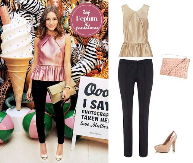 Tendencia absoluta : Top Peplum + pantalones Capri.