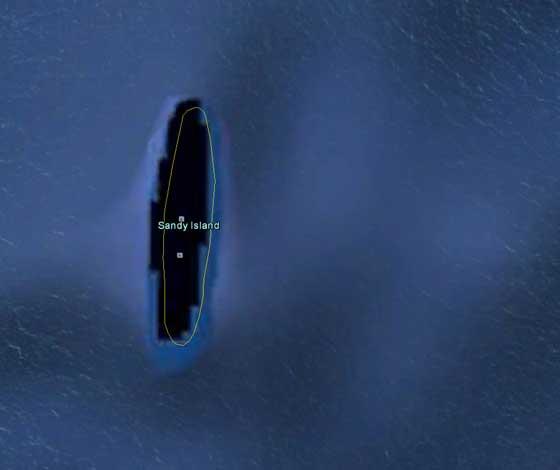 Sandy island en Google Earth