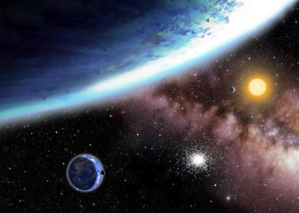 Recreación del nuevo sistema planetario hallado por Kepler