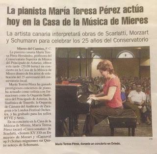 Lección pianística de Teresa Pérez en Mieres
