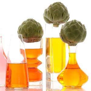 centro hecho con alcachofas