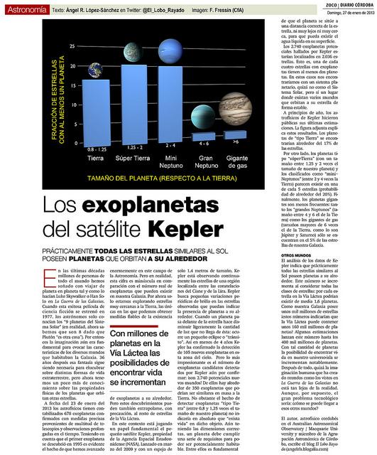 Zoco de Astronomía: Los exoplanetas del satélite Kepler