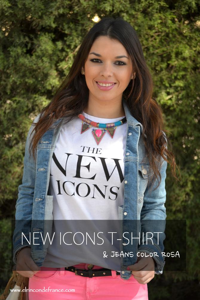 Look New Icons T-Shirt & Jeans Color Rosa