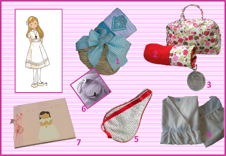 collage comunión niña