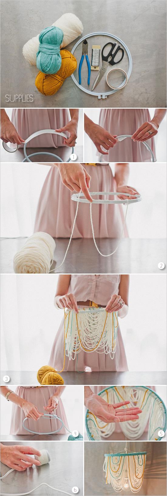 DIY LAMPARA  DE ARAÑA CON LANAS