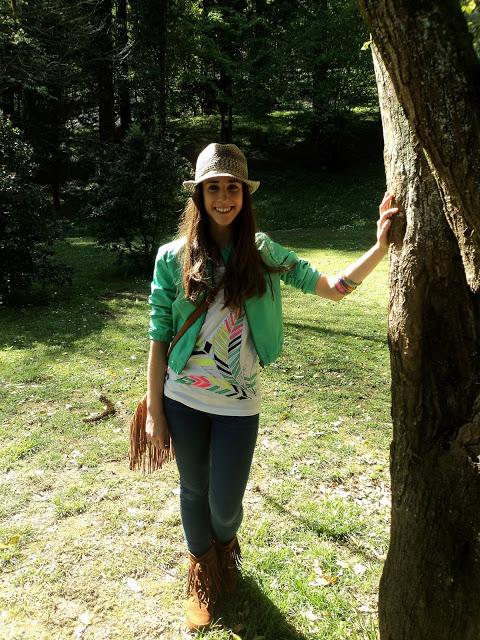 Combinando una chaqueta verde