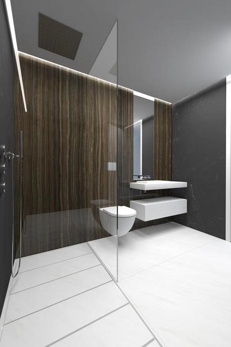 Diseños de cuartos de baño para la vivienda proyectada por A-cero en