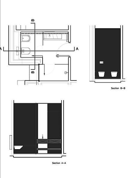 Diseños de cuartos de baño para la vivienda proyectada por A-cero en