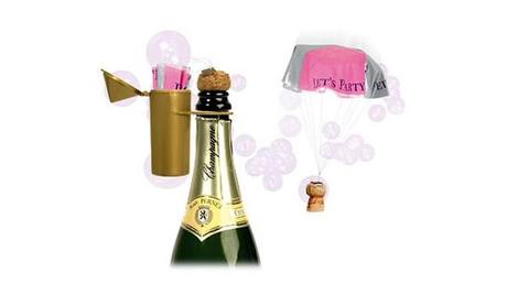 El paracaídas para corchos de champán El paracaídas para corchos de champán