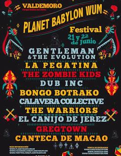 Cartel completo del Planet Babylon Festival, con Gentleman, La Pegatina, The Zombie Kids...