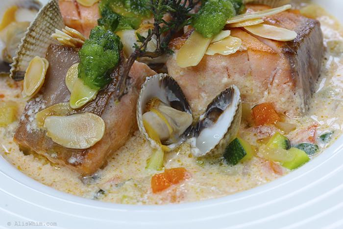 Salmon blanquette with pistou