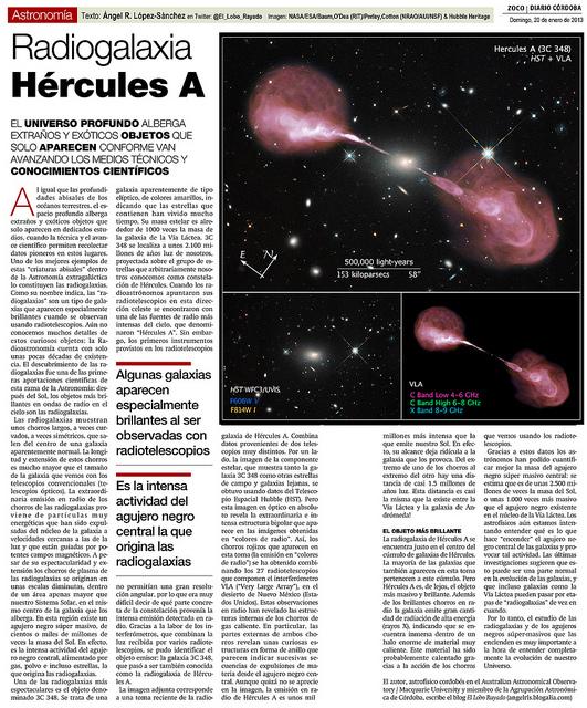 Zoco de Astronomía: La radiogalaxia Hércules A