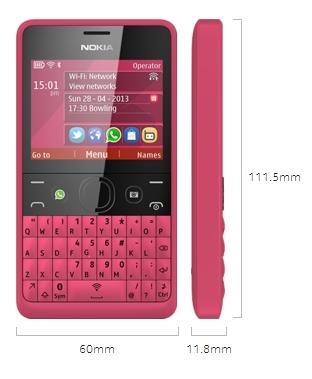 Nokia anuncia el smartphone social Asha 210 con teclado físico y botón dedicado para Whatsapp asha-210-dimensiones