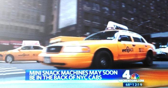 Máquinas de vending en los taxis de Nueva York