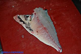 POPIETAS DE DORADA CON SALSA DE LANGOSTINOS A LA BILBAINA Y MILHOJAS DE BERENJENA.