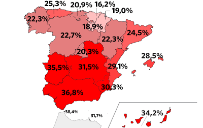 Paro en España por comunidades autónomas