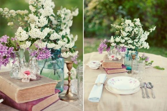 Centros de mesa con libros