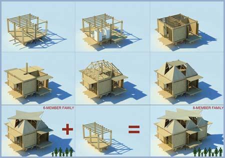 Casas de bambú flotantes