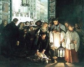 Cuadro donde se representa la muerte del Conde de Villamediana