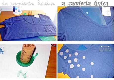 Camiseta DIY: lunares con lejía Camiseta DIY: lunares con lejía