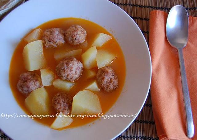 ESTOFADO DE ALBONDIGAS DE TERNERA.