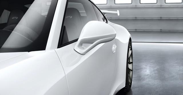 Detalle automóvil Porsche 911 GT3 2013, espejo exterior