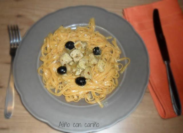 PASTA (TAGLIOLINE ALL´ARANCIA) CON POLLO A LA NARANJA