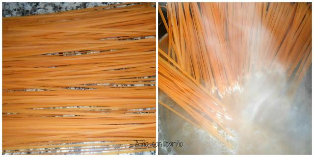 PASTA (TAGLIOLINE ALL´ARANCIA) CON POLLO A LA NARANJA