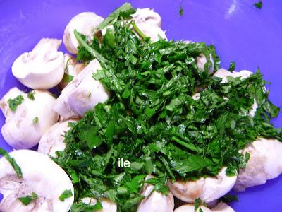 Papas y champiñons en papillote