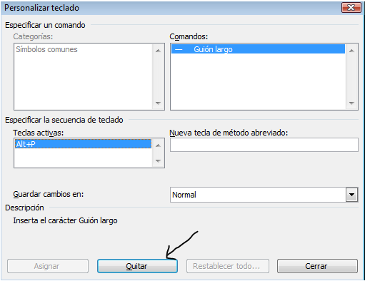 Como poner el guión largo en word