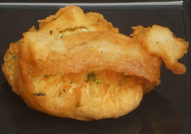 Huevos poche en tempura