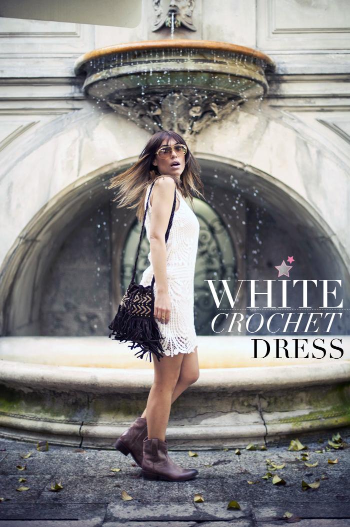 white crochet dress