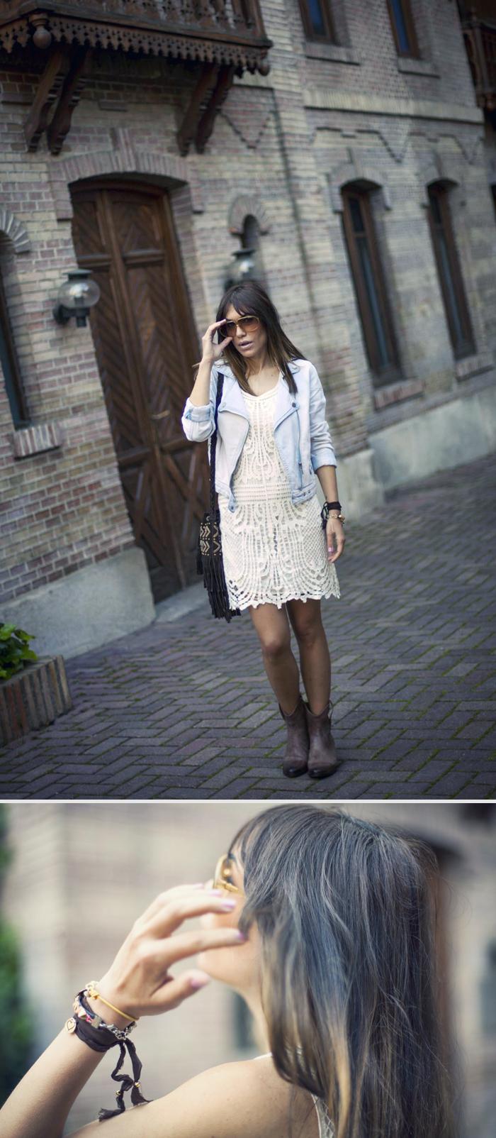white crochet dress