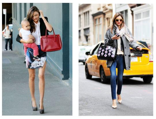 Miranda Kerr y sus bolsos de Prada