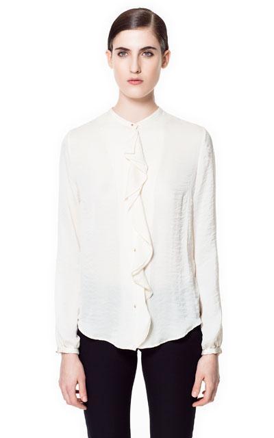 Trucos - MODA Jeans y Camisas! BLUSA VOLANTE DELANTERO