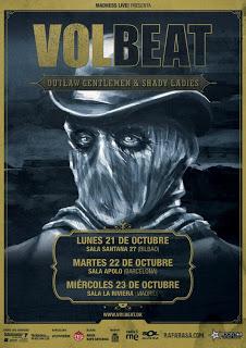 Volbeat en octubre en Bilbao, Barcelona y Madrid