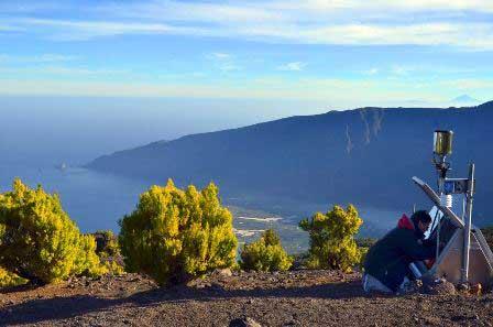 medición de gases en la isla de El Hierro