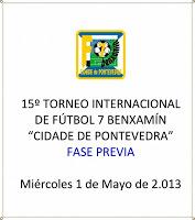 TORNEO CIDADE DE PONTEVEDRA BENXAMÍN 2013: FASE PREVIA, EQUIPOS, CALENDARIO Y NORMAS.