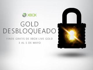 XBOX LIVE  GOLD gratis del 3 al 5 de mayo