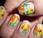 Manicura naranja tricolor