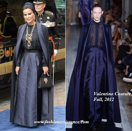 La Jequesa de Qatar, lección de estilo en la entronización de Holanda. Icono fashion