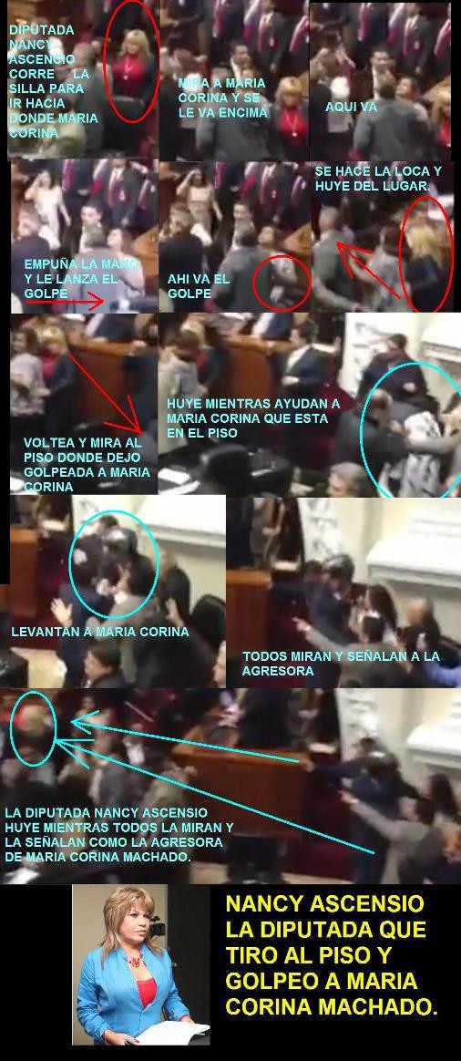 PASO A PASO LA GOLPIZA A MARIA CORINA Y BORGES, BRUTAL !!